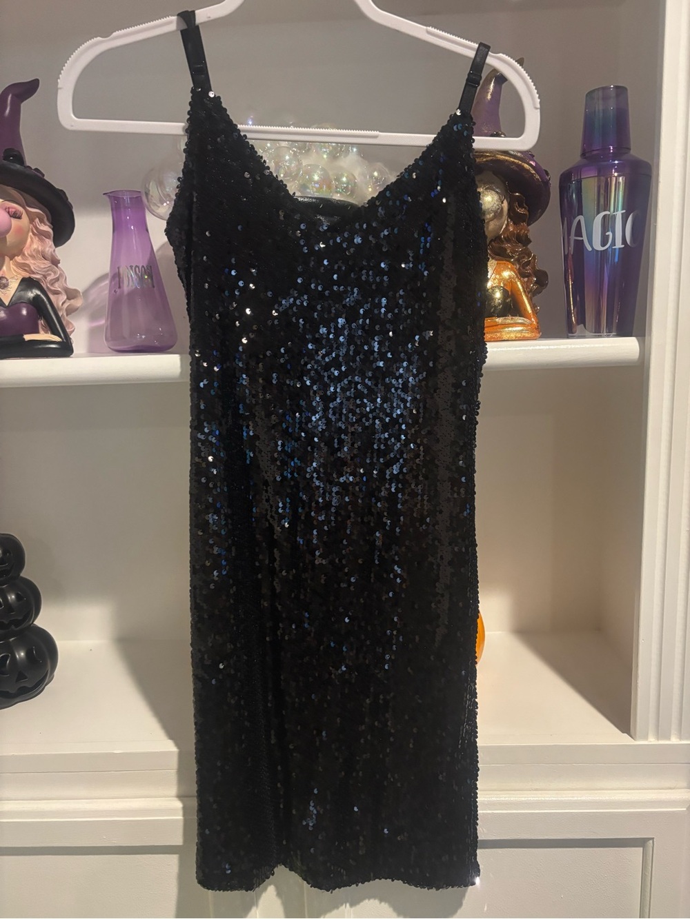 Black Sequin Slip Mini Dress - Evening Party Dress
